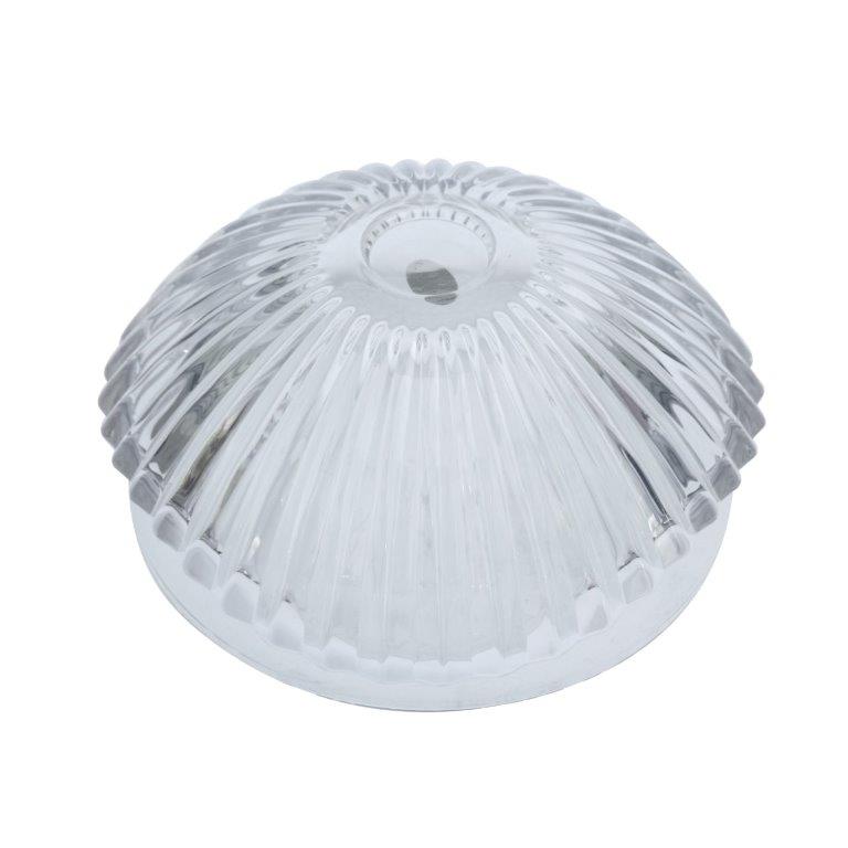 Crystal Glass Round Ribbed Design Serving Bowl