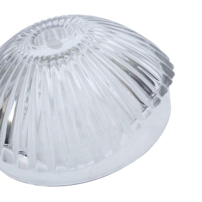 Crystal Glass Round Ribbed Design Serving Bowl
