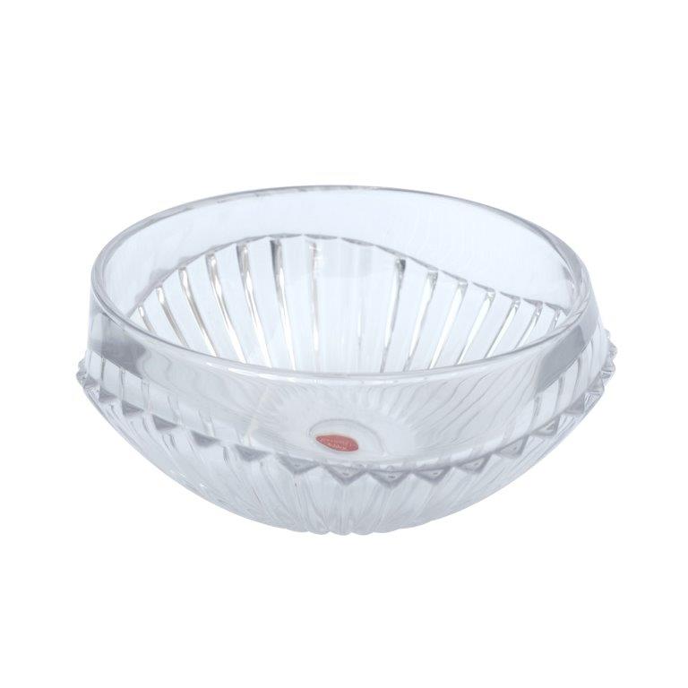 Crystal Glass Round Ribbed Design Serving Bowl