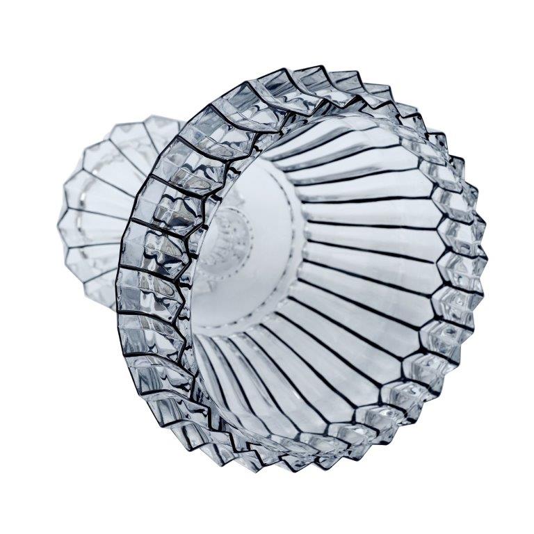 Crystal Glass Round Shape Footed Fruit Bowl