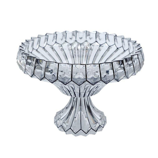Crystal Glass Round Shape Footed Fruit Bowl