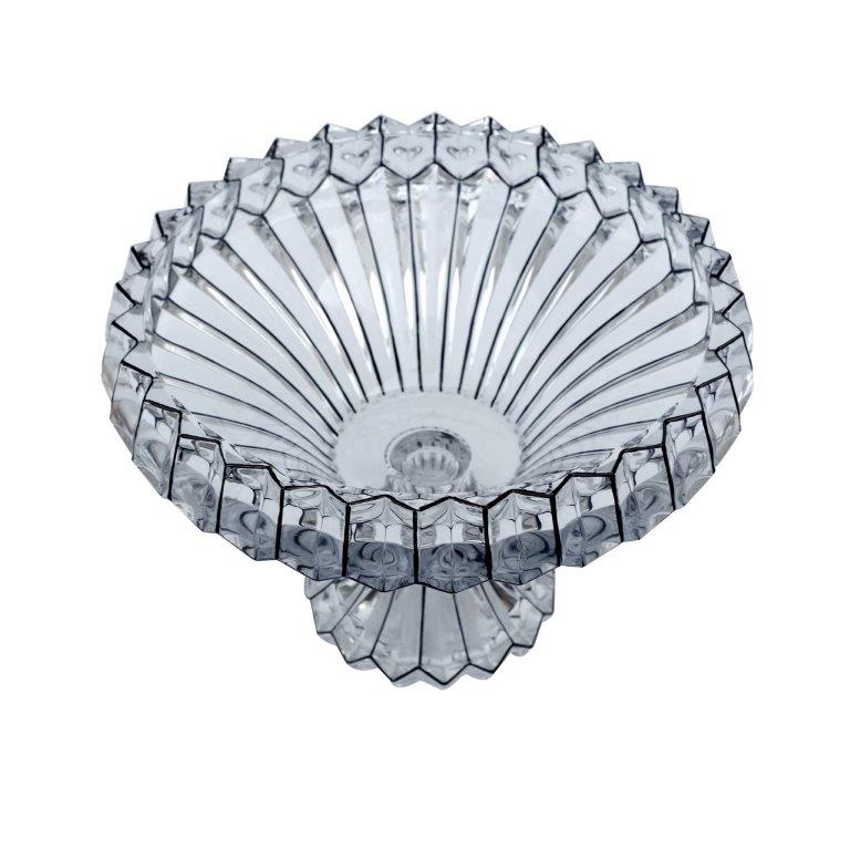 Crystal Glass Round Shape Footed Fruit Bowl