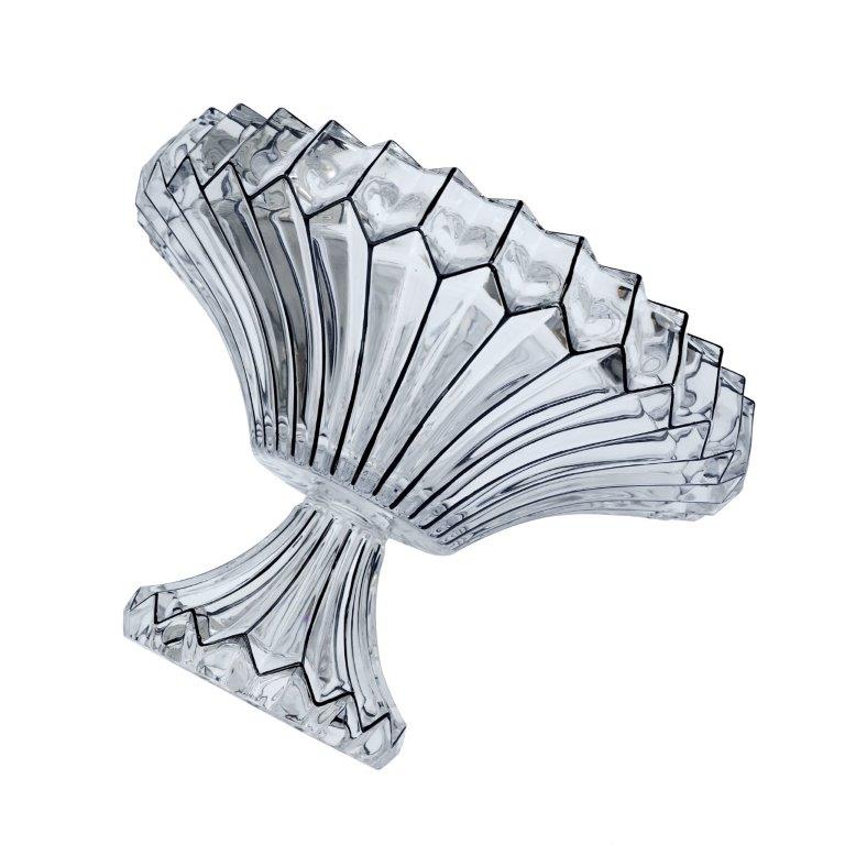 Crystal Glass Round Shape Footed Fruit Bowl
