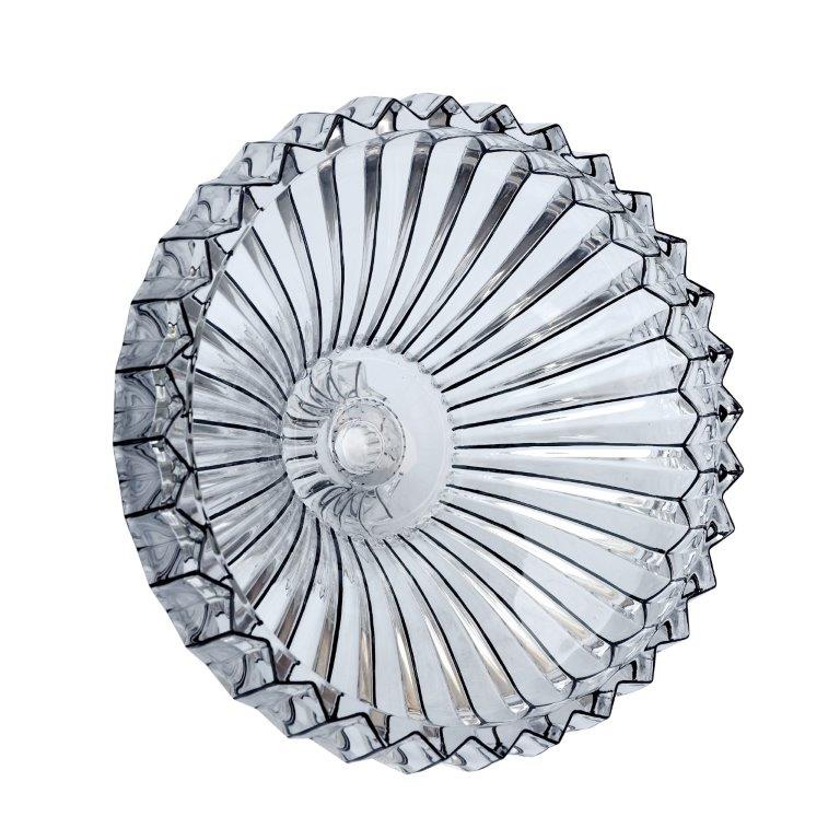 Crystal Glass Round Shape Footed Fruit Bowl