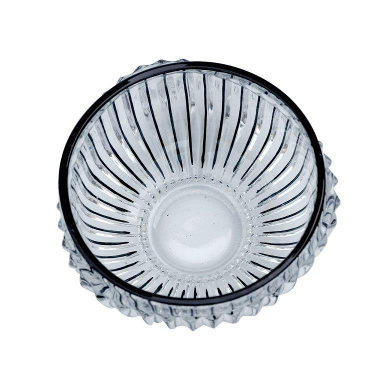 Crystal Glass Round Sugar Bowl Candy Jar with Lid