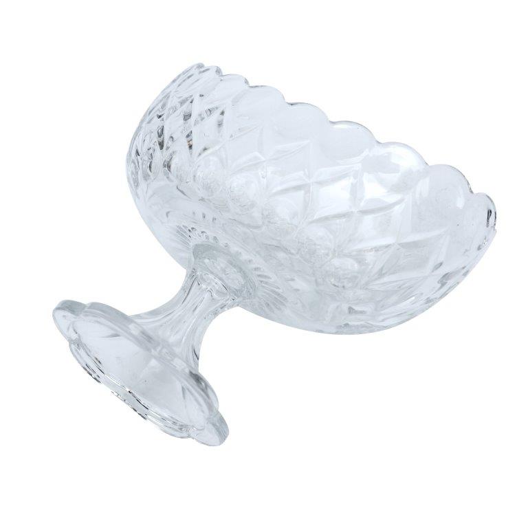Crystal Glass Oval Shape Footed Fruit Bowl