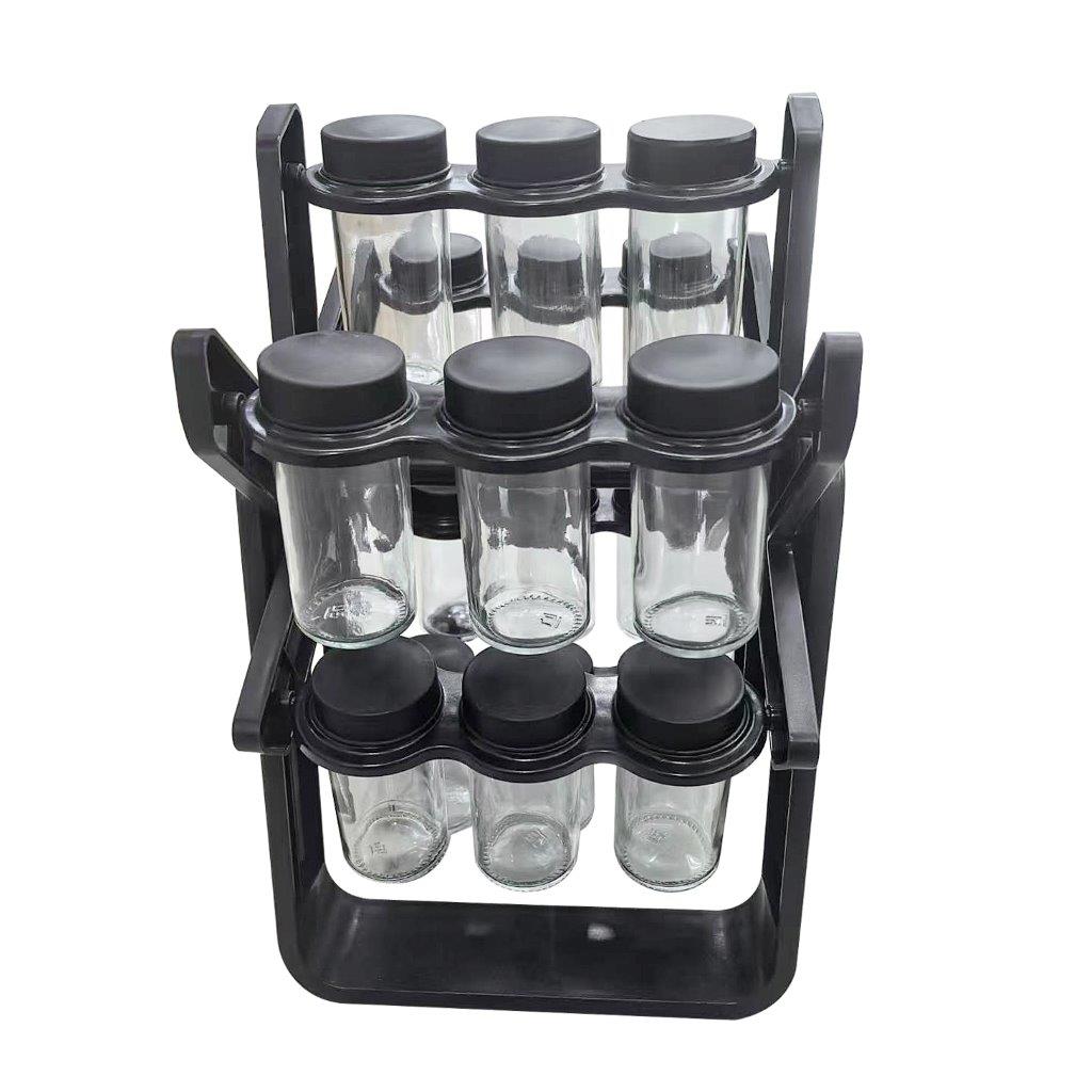 Spice Jar and Seasoning Jar Set of 16 Pcs with Stand 9.5*4/27*32 cm **