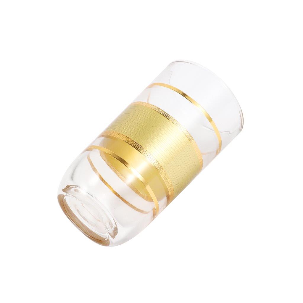 Moroccan Design Gold Drinking Glass Tunblers Set of 12 Pcs 6.5*12/7.5*15 cm
