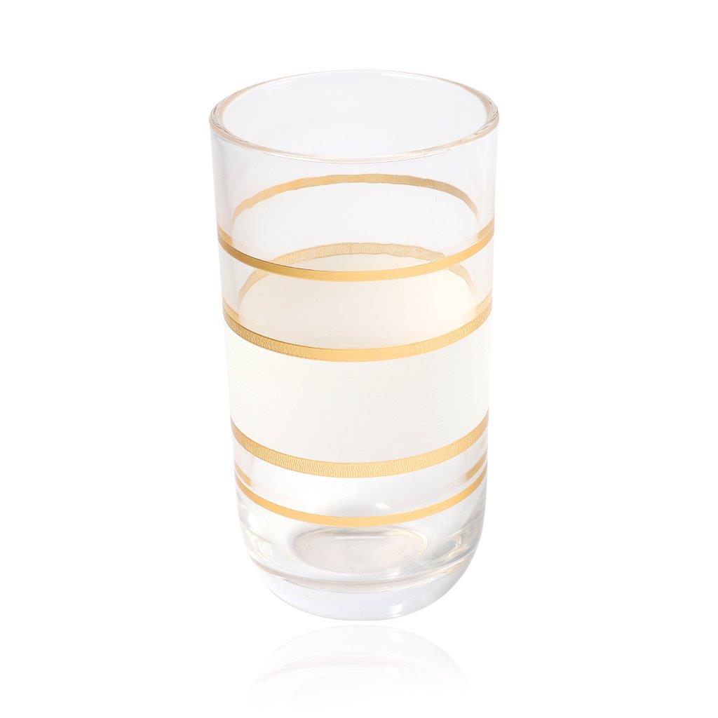 Moroccan Design White Drinking Glass Tunblers Set of 12 Pcs 6.5*12/7.5*15 cm
