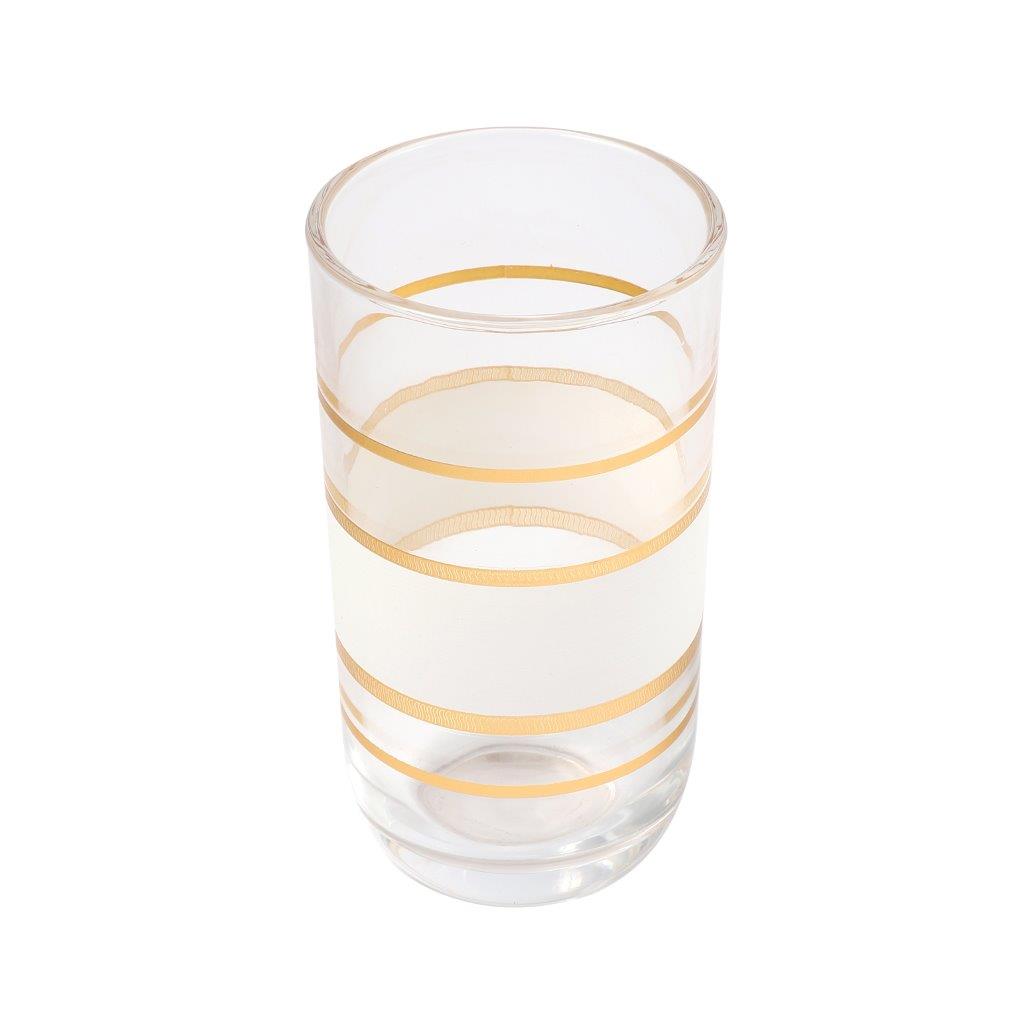 Moroccan Design White Drinking Glass Tunblers Set of 12 Pcs 6.5*12/7.5*15 cm