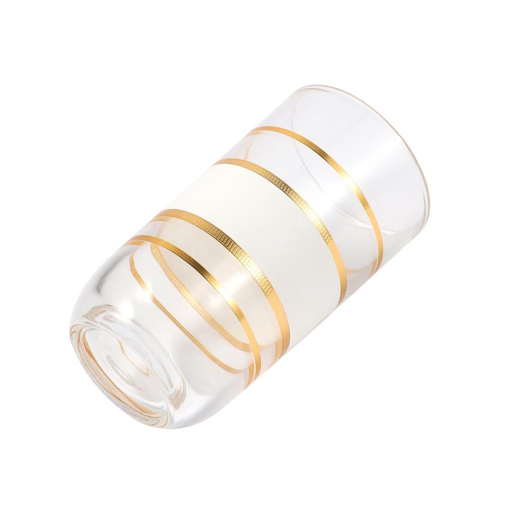 Moroccan Design White Drinking Glass Tunblers Set of 12 Pcs 6.5*12/7.5*15 cm