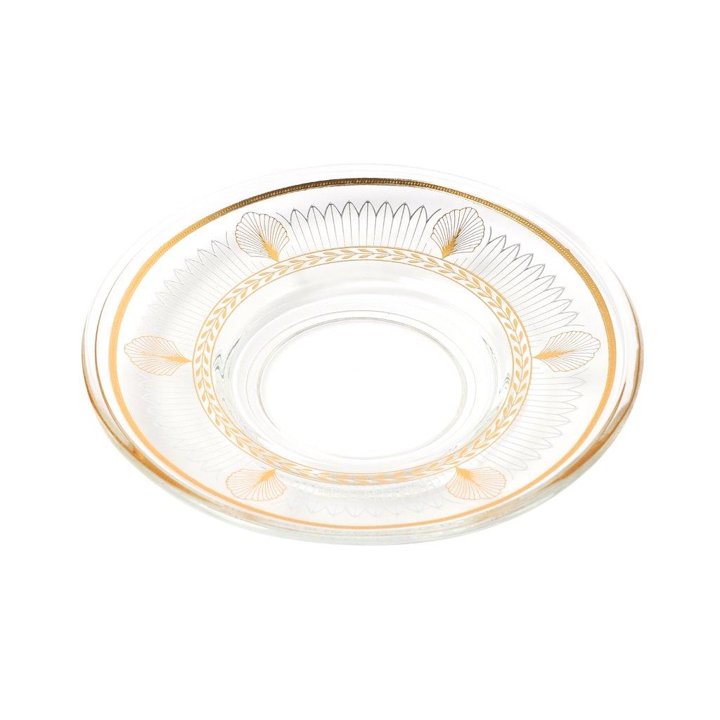 Moroccan Design Gold Drinking Glass Tea Cups and Saucer Set of 36 Pcs 11/6*5/6.5*9 cm **