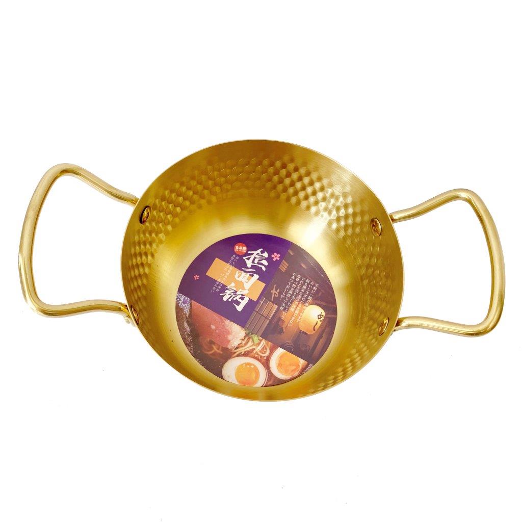 Gold Plated Stainless Steel Hammered Karahi Pot 20 cm