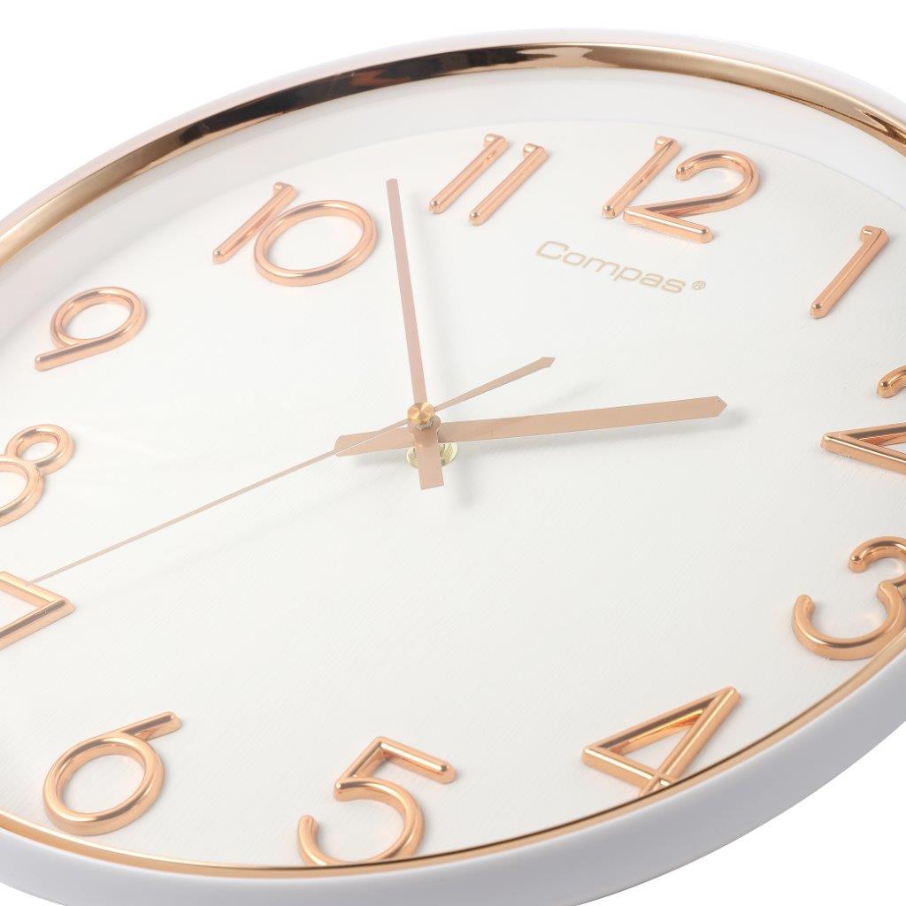 Minimalist Design White Round Analog Wall Clock 33 cm