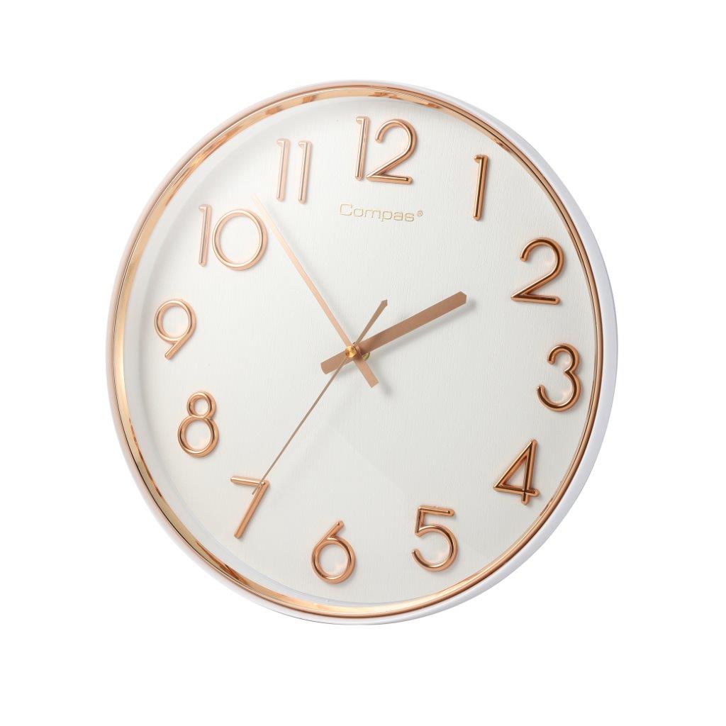 Minimalist Design White Round Analog Wall Clock 33 cm
