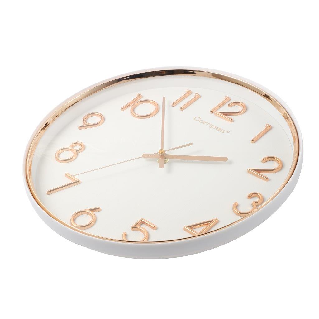 Minimalist Design White Round Analog Wall Clock 33 cm