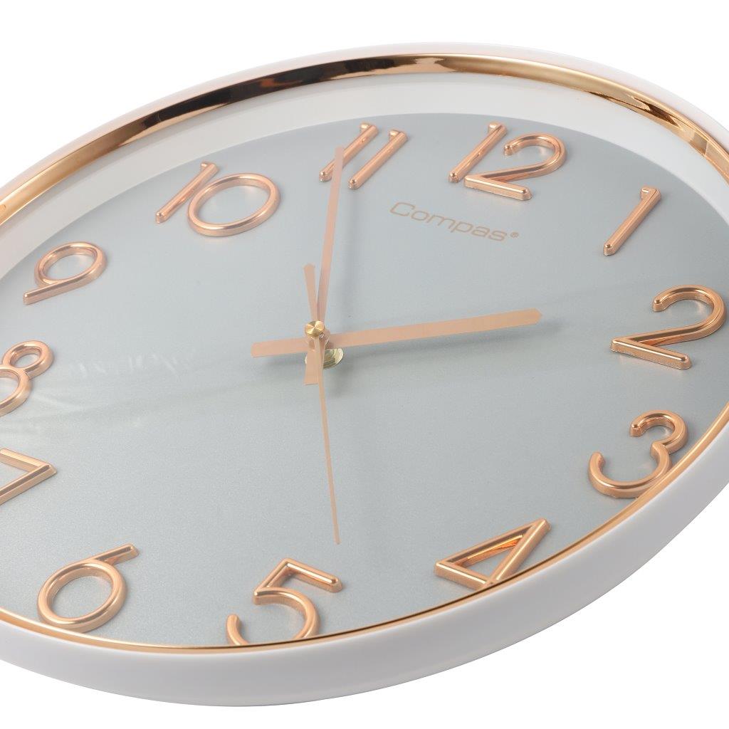 Minimalist Design Light Grey Round Analog Wall Clock 33 cm