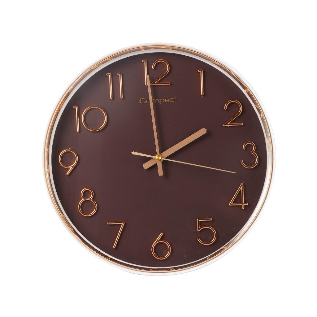 Minimalist Design Coffee Round Analog Wall Clock 33 cm