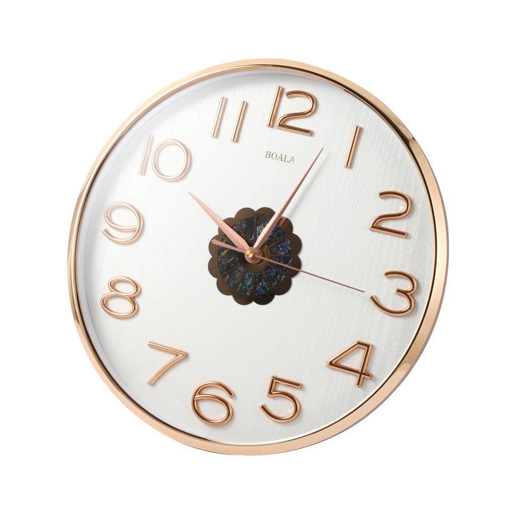 Decorative White Round Analog Wall Clock with Pendulum 35*76 cm