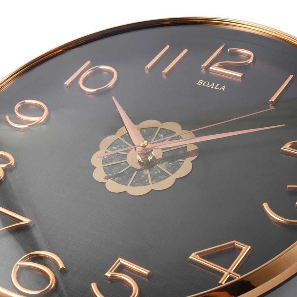 Decorative Black Round Analog Wall Clock with Pendulum 35*76 cm
