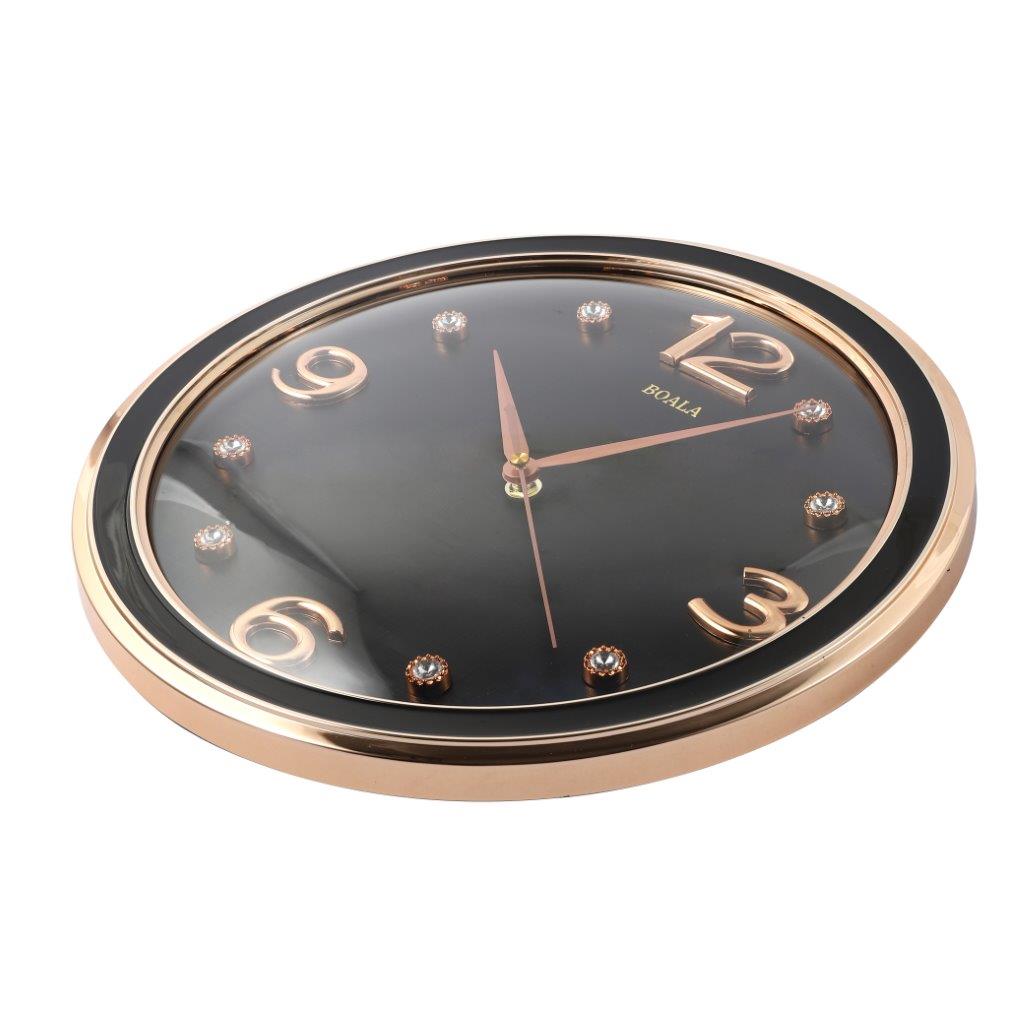 Decorative Abstract Design Round Gold Frame Wall Clock 33*82 cm