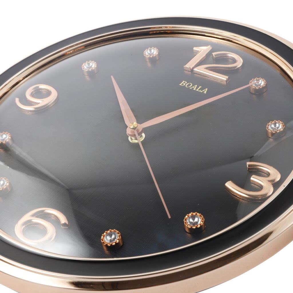 Decorative Abstract Design Round Gold Frame Wall Clock 33*82 cm