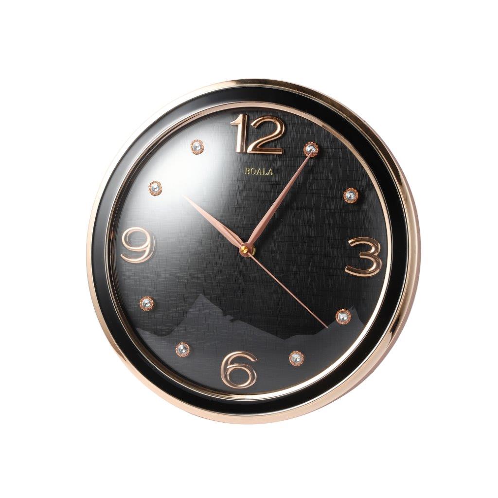 Decorative Abstract Design Round Gold Frame Wall Clock 33*82 cm