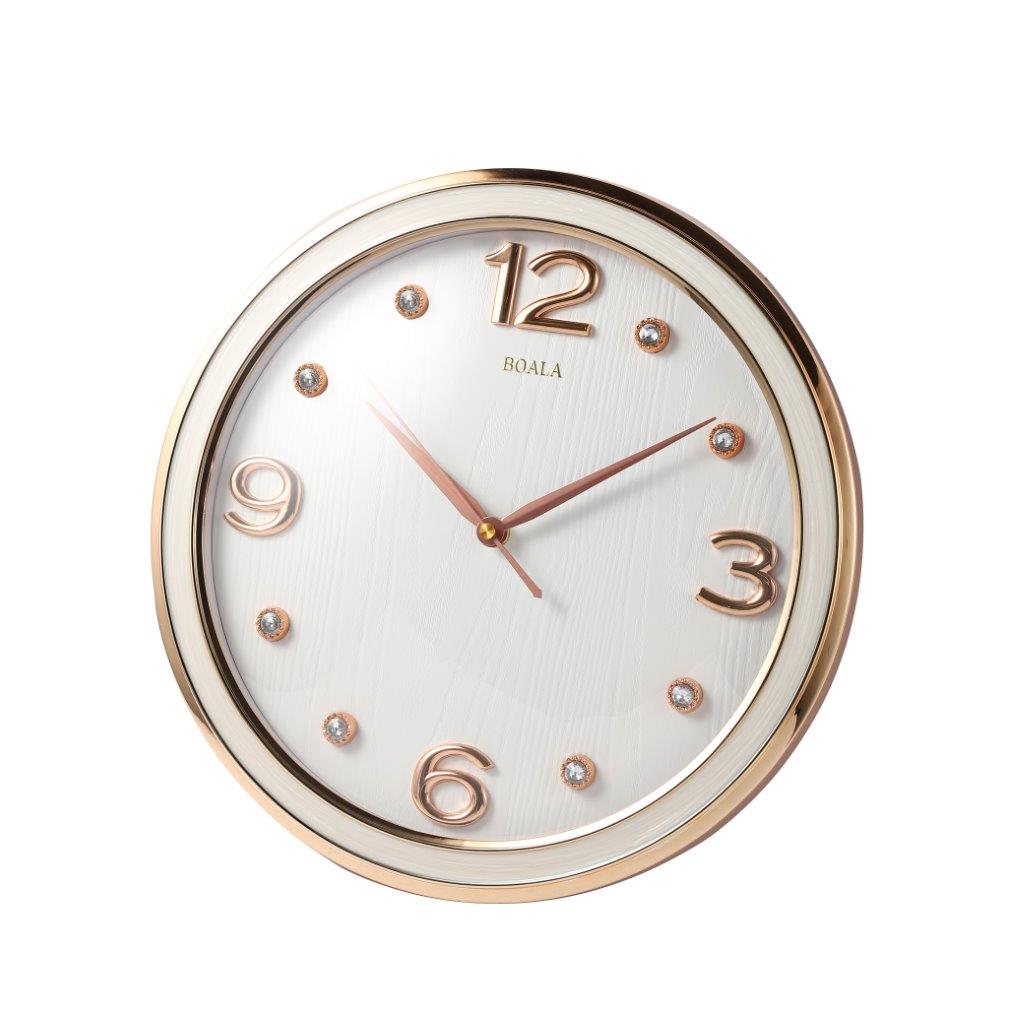 Decorative Abstract Design Round Gold Frame Wall Clock 33*82 cm