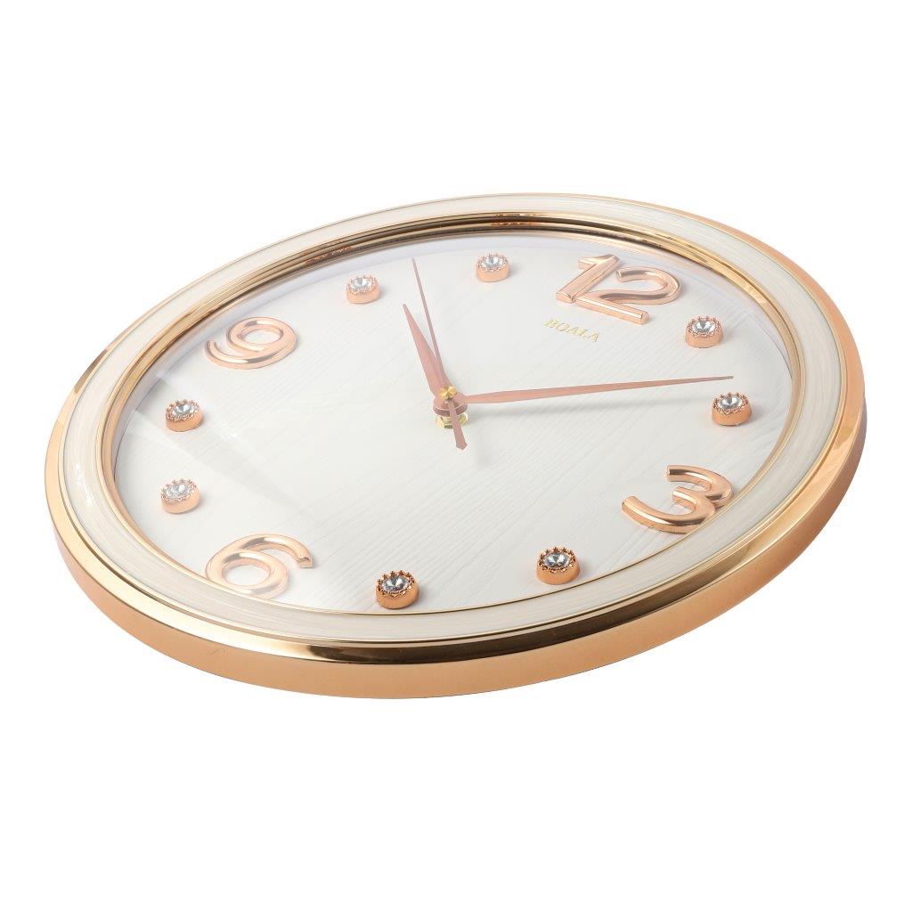 Decorative Abstract Design Round Gold Frame Wall Clock 33*82 cm