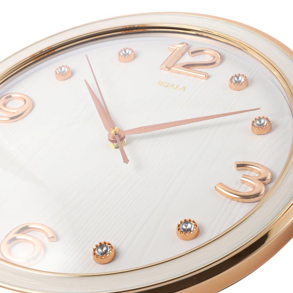 Decorative Abstract Design Round Gold Frame Wall Clock 33*82 cm