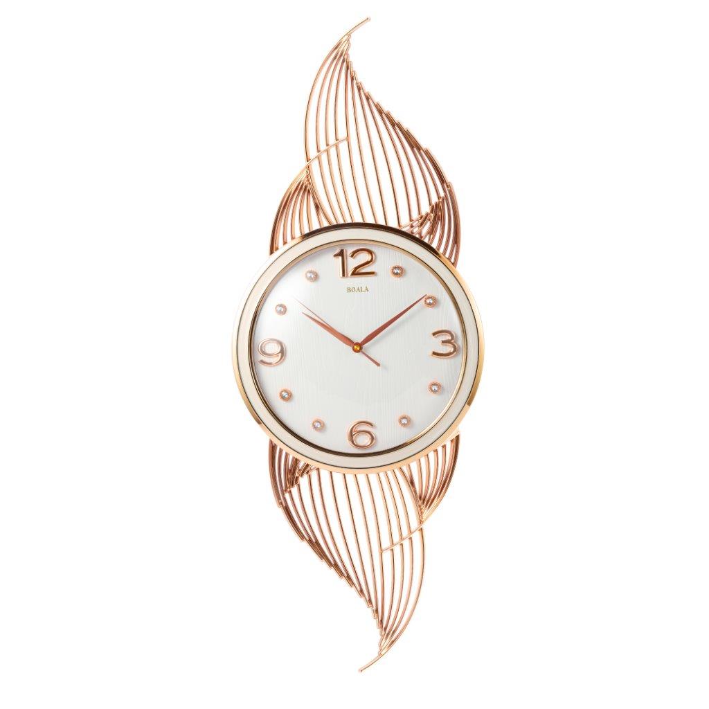 Decorative Abstract Design Round Gold Frame Wall Clock 33*82 cm