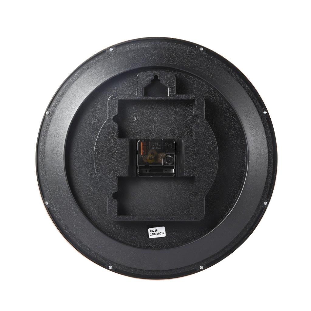 Minimalist Design Black Round Analog Wall Clock 36 cm
