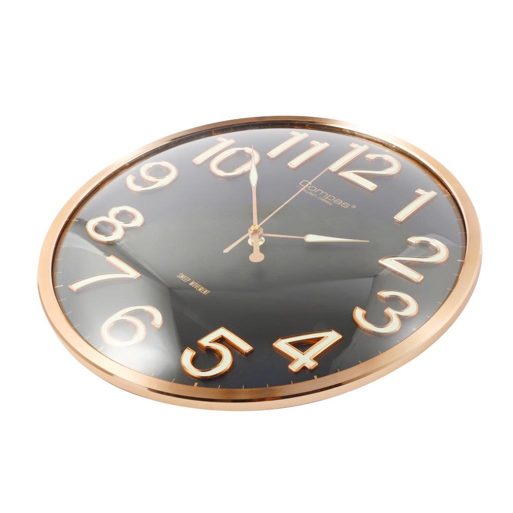 Minimalist Design Black Round Analog Wall Clock 36 cm