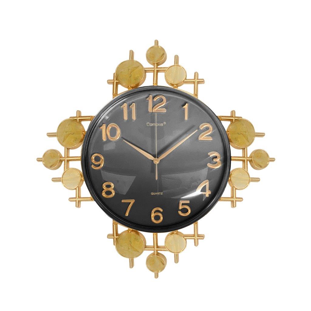Decorative Abstract Design Black Round Analog Wall Clock 60*60 cm