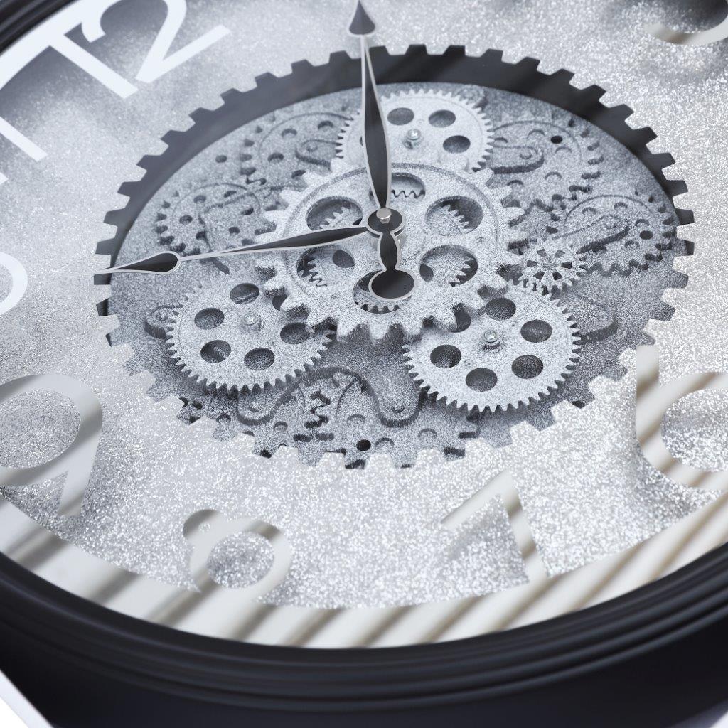 Decorative Round Shape Beige Glitter Design Analog Deco Wall Clock 50 cm