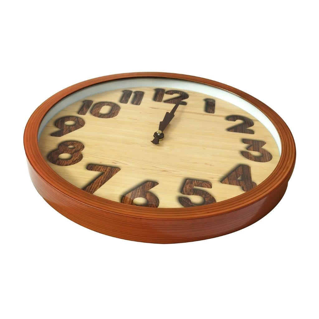 Minimalist Design Brown Round Analog Wall Clock 40 cm