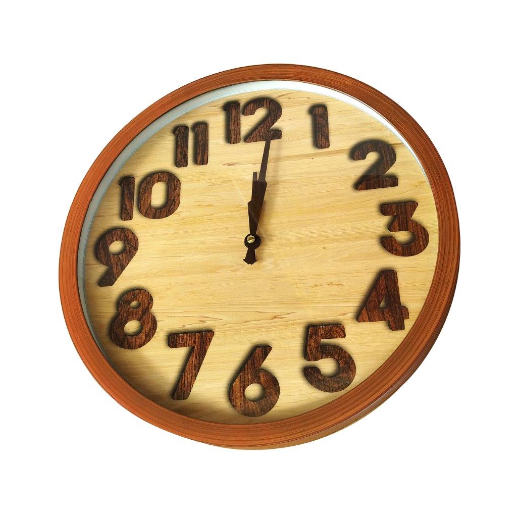 Minimalist Design Brown Round Analog Wall Clock 40 cm