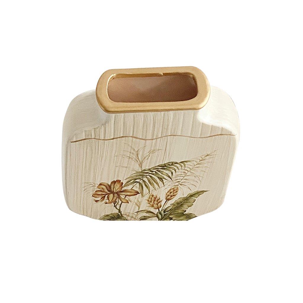 Home Decor Table Top Abstract Print Ceramic Vase Set of 3 Pcs 16*16/12*25/21.5 cm