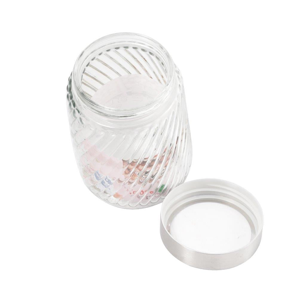 Glass Canister Set of 3 Pcs 10*12.5/10*16/10*20.5 cm
