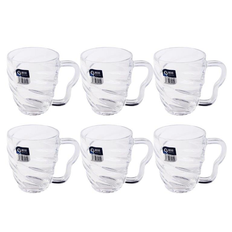 Premium Lead Free Glass Tea Cup Set of 6 Pcs 410 ml