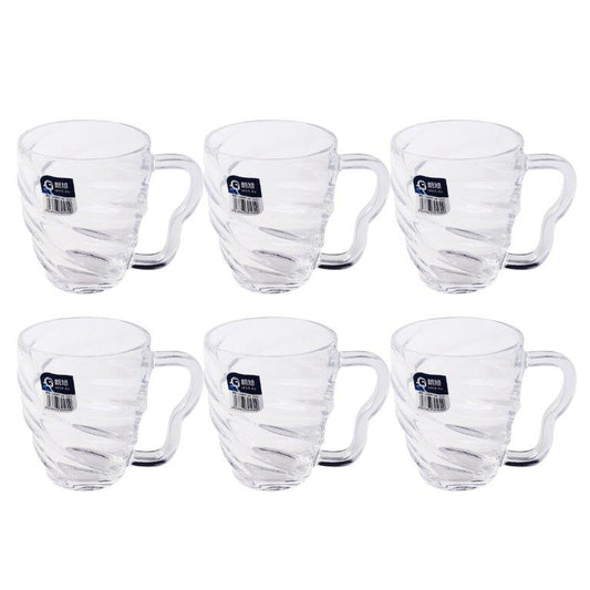 Premium Lead Free Glass Tea Cup Set of 6 Pcs 410 ml