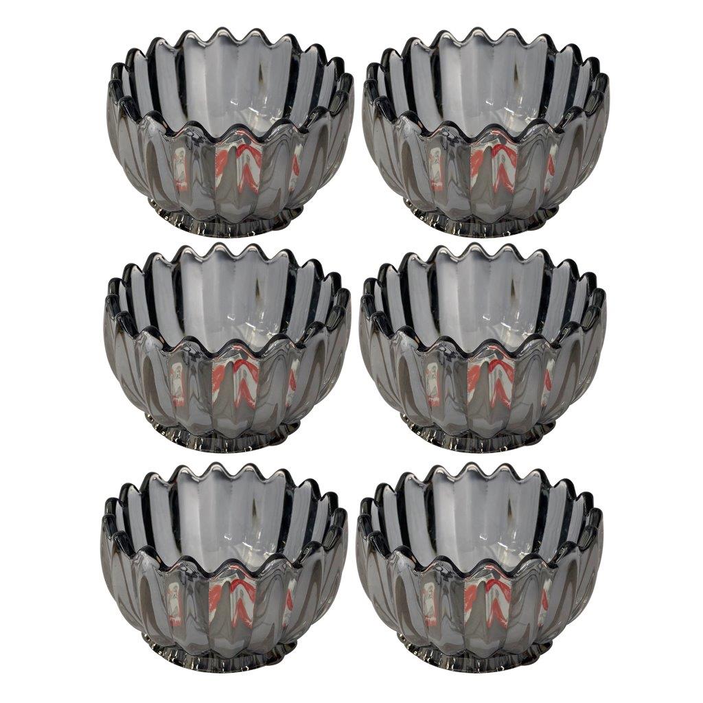 Crystal Glass Ice Cream and Dessert Bowl Set of 6 Pcs 150 ml **