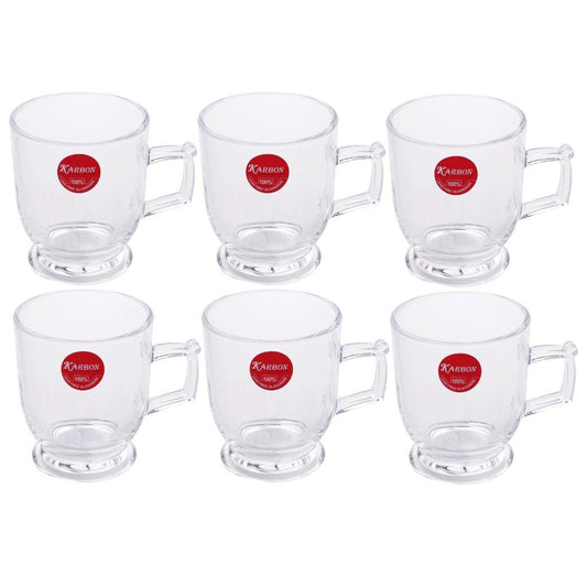Premium Lead Free Glass Tea Cup Set of 6 Pcs 164 ml