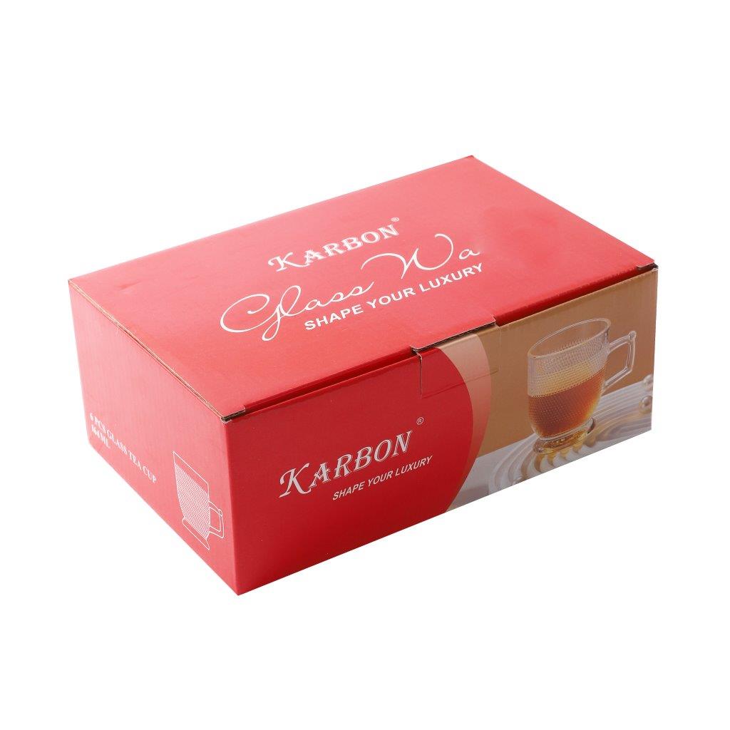 Premium Lead Free Glass Tea Cup Set of 6 Pcs 164 ml