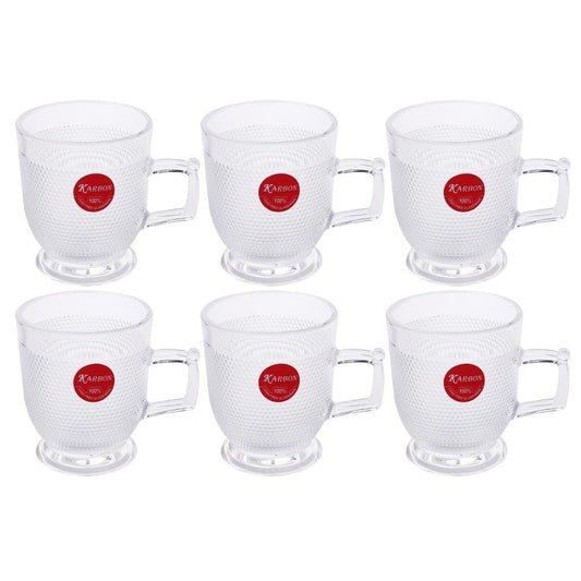 Premium Lead Free Glass Tea Cup Set of 6 Pcs 164 ml
