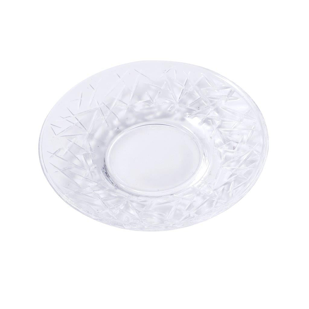 Premium Clear Glass Tea cup with Saucer Set of 6 Pcs 11/110 ml
