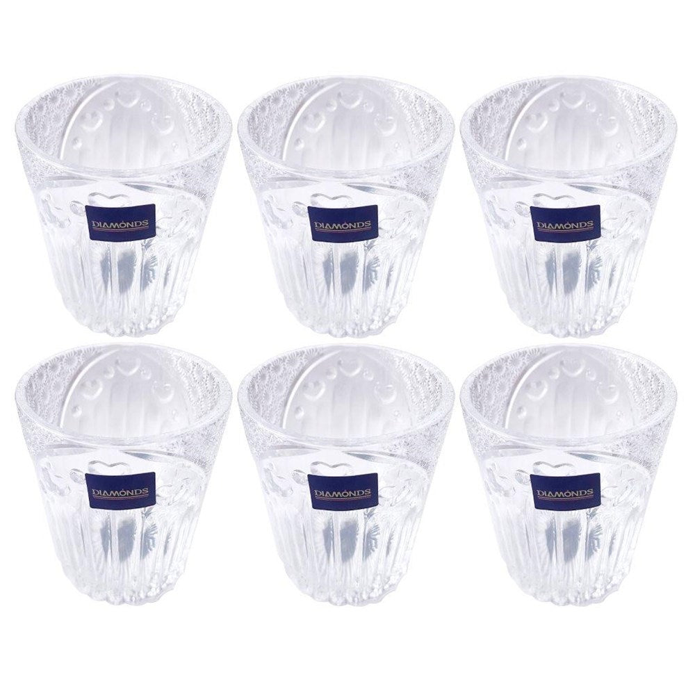 Premium Lead Free Glass Tumblers Set of 6 Pcs 260 ml