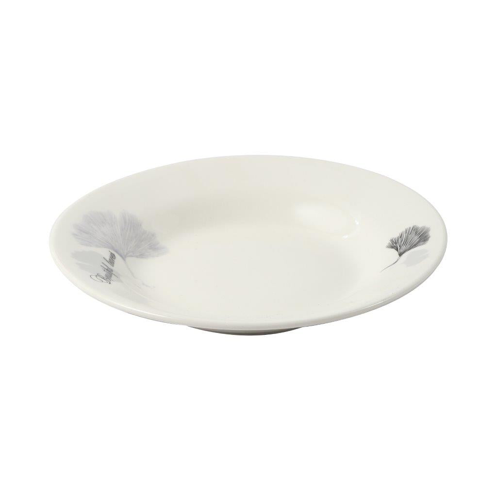 White Ceramic Floral Print Tableware Round Serving Dish Plate 6''