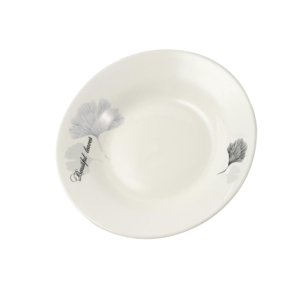 White Ceramic Floral Print Tableware Round Serving Dish Plate 6''