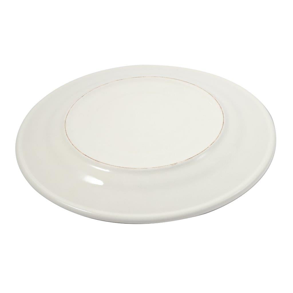 White Ceramic Floral Print Tableware Round Serving Dish Plate 9''